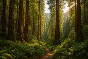 Fototapeta premium Ancient Coast Redwoods thrive in the Muir Woods National Monument