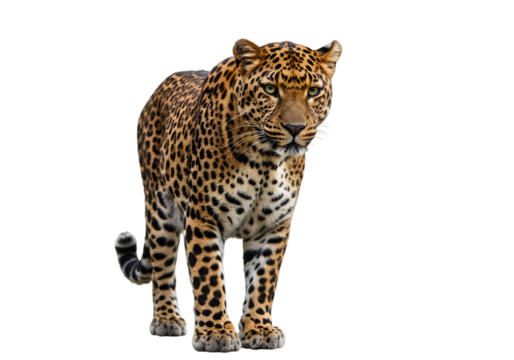 Isolated Transparent Background of a Majestic Leopard Portrait Wildlife