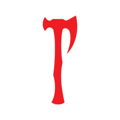 Modern hatchet emblem, clean vector lines, sharp edge on a white canvas