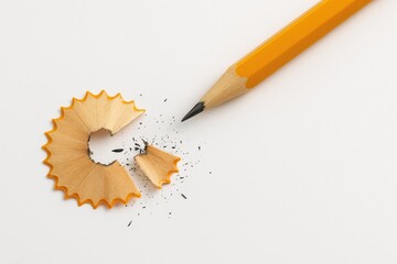 Drawing tools and wood shavings details