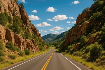 Naklejka premium Mountain pathway navigating through rocky terrain