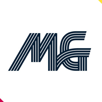 Parallel line monogram initial logo, combination of letter M and G. Best for name abbreviation.