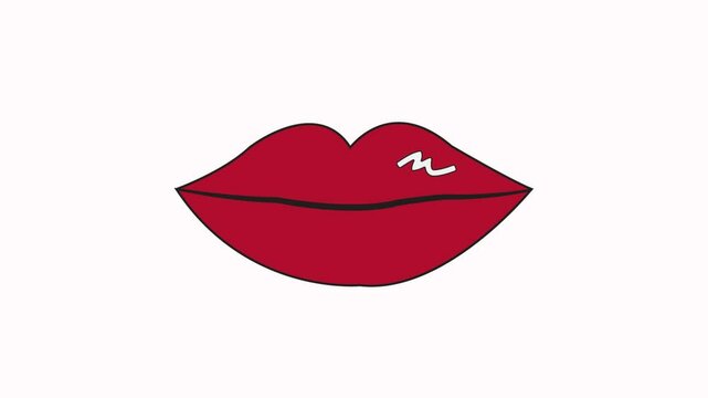 lip icon animation  simple flat