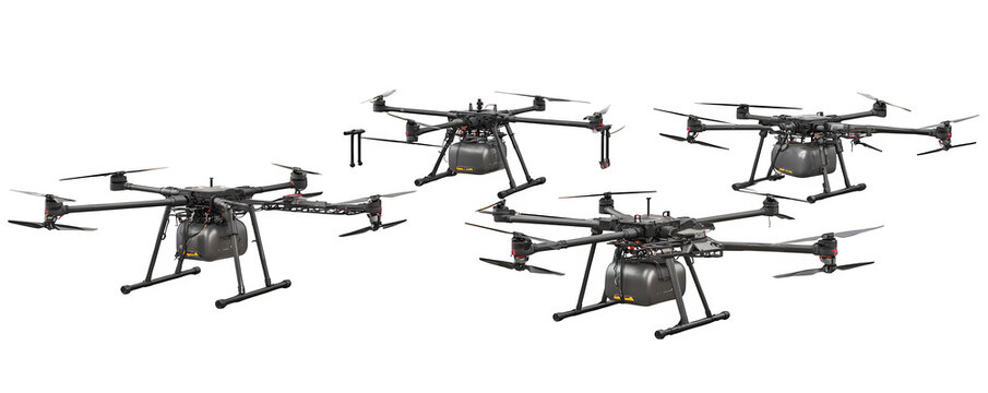 Professional Detailed Isolated high capacity spraying drone PNG cutout, digital artwork, ideal for graphic design and marketing materials, digital downloads, creative projects