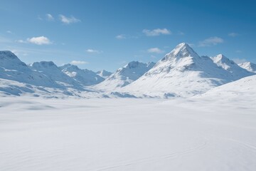Expansive snowy landscape covering vast regions