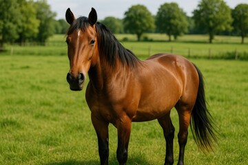 Fototapeta premium Equine portrait captured in a rural outdoor setting