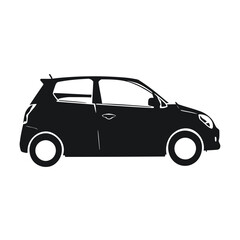 Obraz premium Black sports car isolated on white background, an elegant luxury vehicle design