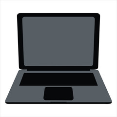 Outline Laptop Silhouette with Bold Base