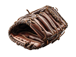 Brown baseball glove ready for the game.