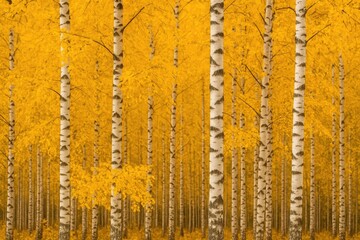 Obraz premium Autumn scenery featuring birch trees
