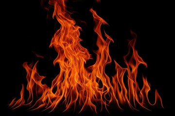 Obraz premium Intense blazing fire on a dark background