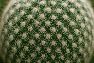 Fototapeta premium Close-up of cactus spines revealing intricate details, focusing on a species native to arid desert regions