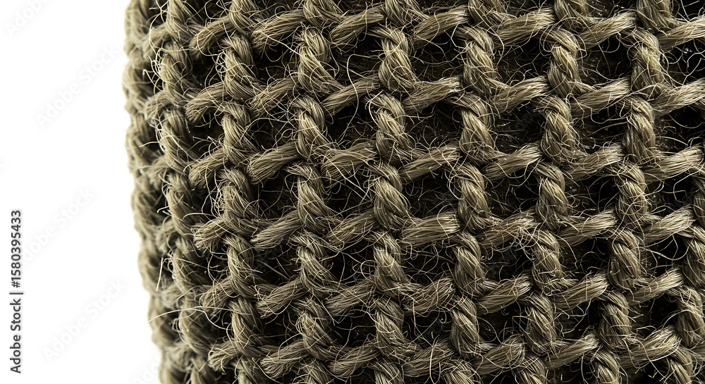 Poster close-up of a woven fabric with a distinct textured pattern, showcasing the intricate details of the
