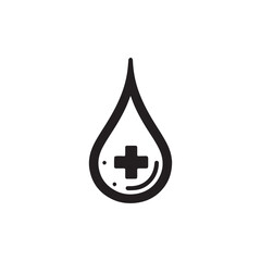 Blood Drop with Medical Cross Health Donation