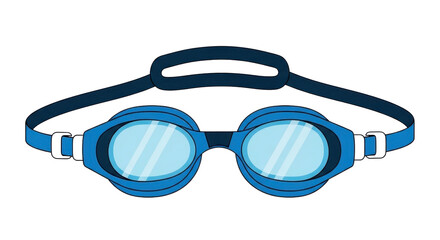 Fototapeta premium Blue swimming goggles illustration isolated PNG with Transparent Background