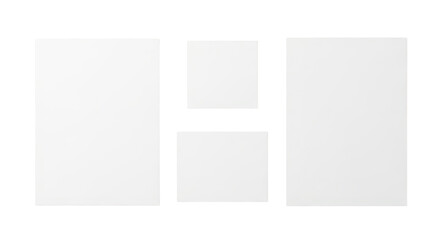 Various sized blank paper sheets for mockup isolated PNG with Transparent Background