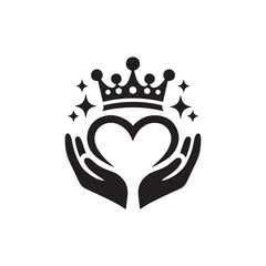 Hands Holding Heart with Crown Royal Love
