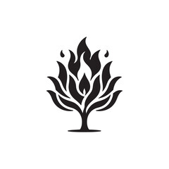 Abstract Fire Flame Symbol Energy Burning Icon