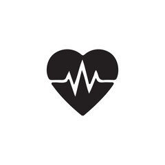Medical Heartbeat in Heart Shape Health Icon