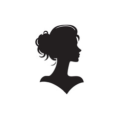 Elegant Woman Side Face Silhouette Beauty Icon