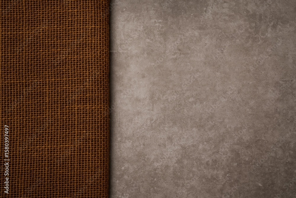 Aufkleber retro abstract backdrop featuring earthy fabric and gray concrete slab with ample space for text