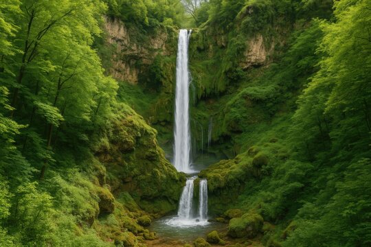 Discovering the stunning waterfall in the scenic Lot region