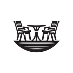 Garden Patio Dining Table and Chairs Icon