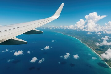 Fototapeta premium Aerial perspective from an aircraft window