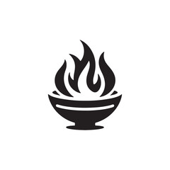Burning Fire Bowl Flame Energy Symbol