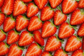 Background Texture Featuring Cut Strawberries