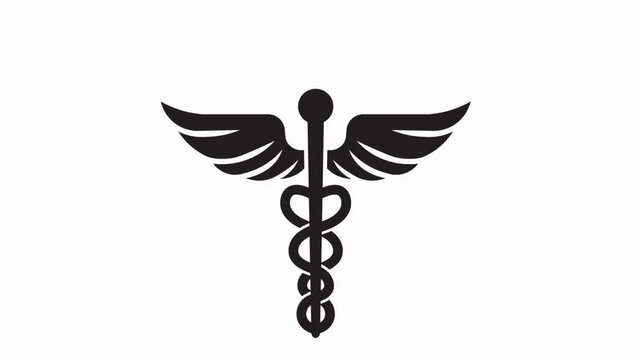Caduceus  icon animation  simple flat