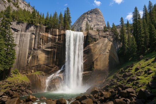Majestic Waterfall in a Scenic Natural Setting