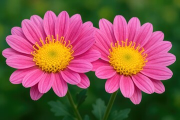 Obraz premium Pink flowers and yellow spider with twins intertwined