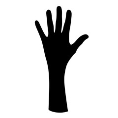 Obraz premium Stylized Silhouette of a Hand Reaching Upward With Fingers Extended