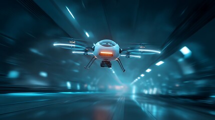 Drone Flying in a Tunnel