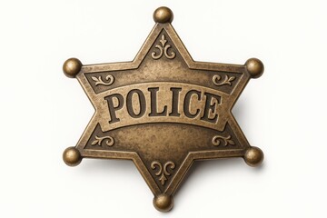 Retro law enforcement emblem on a plain white backdrop