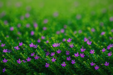 Obraz premium Blooming of the Taiwanese ornamental shrub scientifically known as Cuphea hyssopifolia