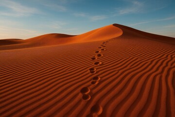 Walking trails across the crimson desert sands