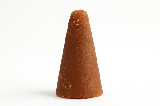 White background featuring a sugar cane cone (piloncillo)