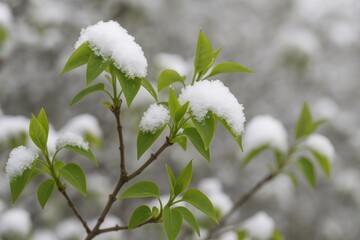 Late snow and frost affecting spring foliage