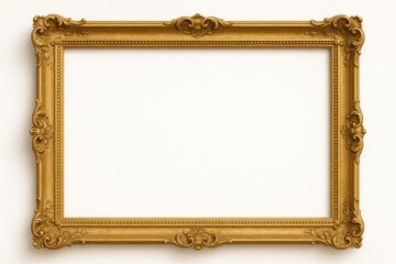 Antique-style light golden border on a white backdrop