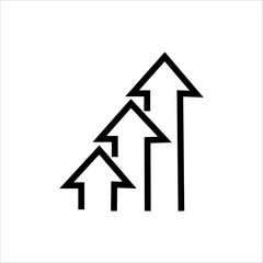 Three upward arrows symbolizing growth, progress, improvement, development, and positive trend.