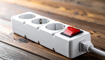 White power strip on wooden surface (2)