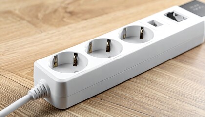 White power strip on wooden surface (4)
