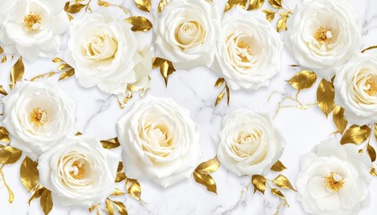 White roses on marble