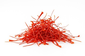 Fototapeta premium Isolated aromatic saffron stigmas on a white background