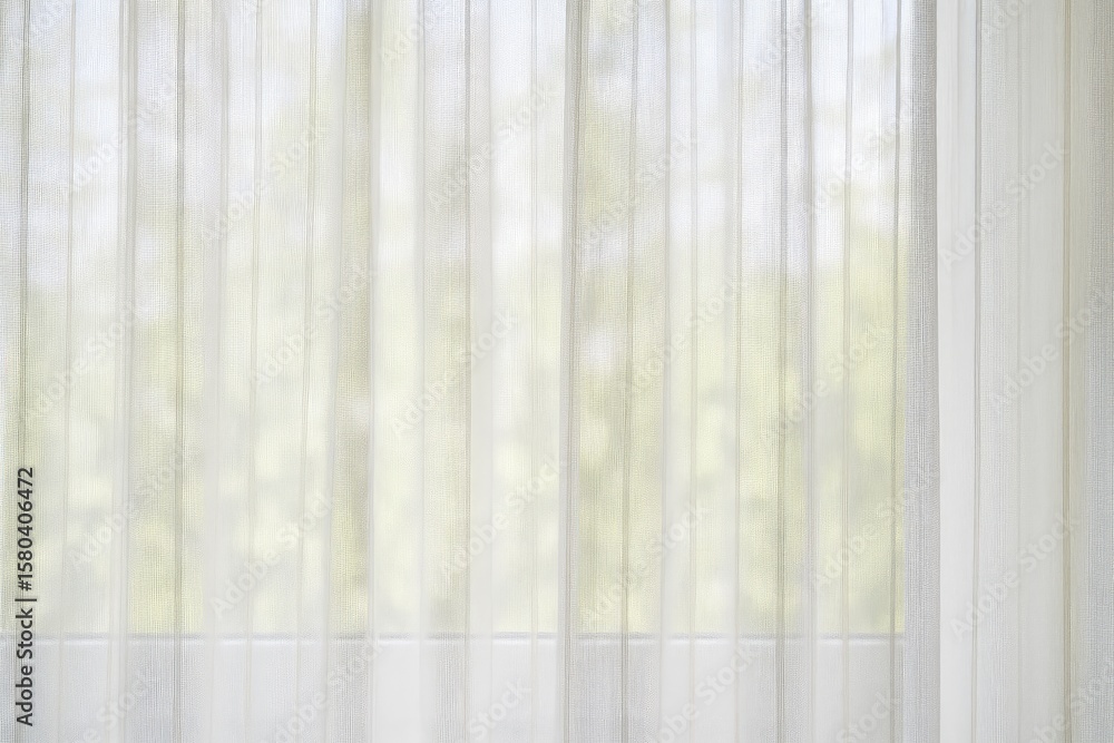 Poster see-through window drape with curtain backdrop