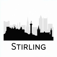 Obraz premium Stirling Skyline Silhouette - Historic Scottish Landmark City Vector Illustration