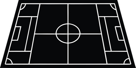 soccer field silhouette vector for sports logos and team branding © Ash