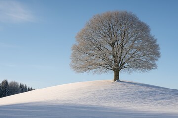 A lone tree perched atop a hill